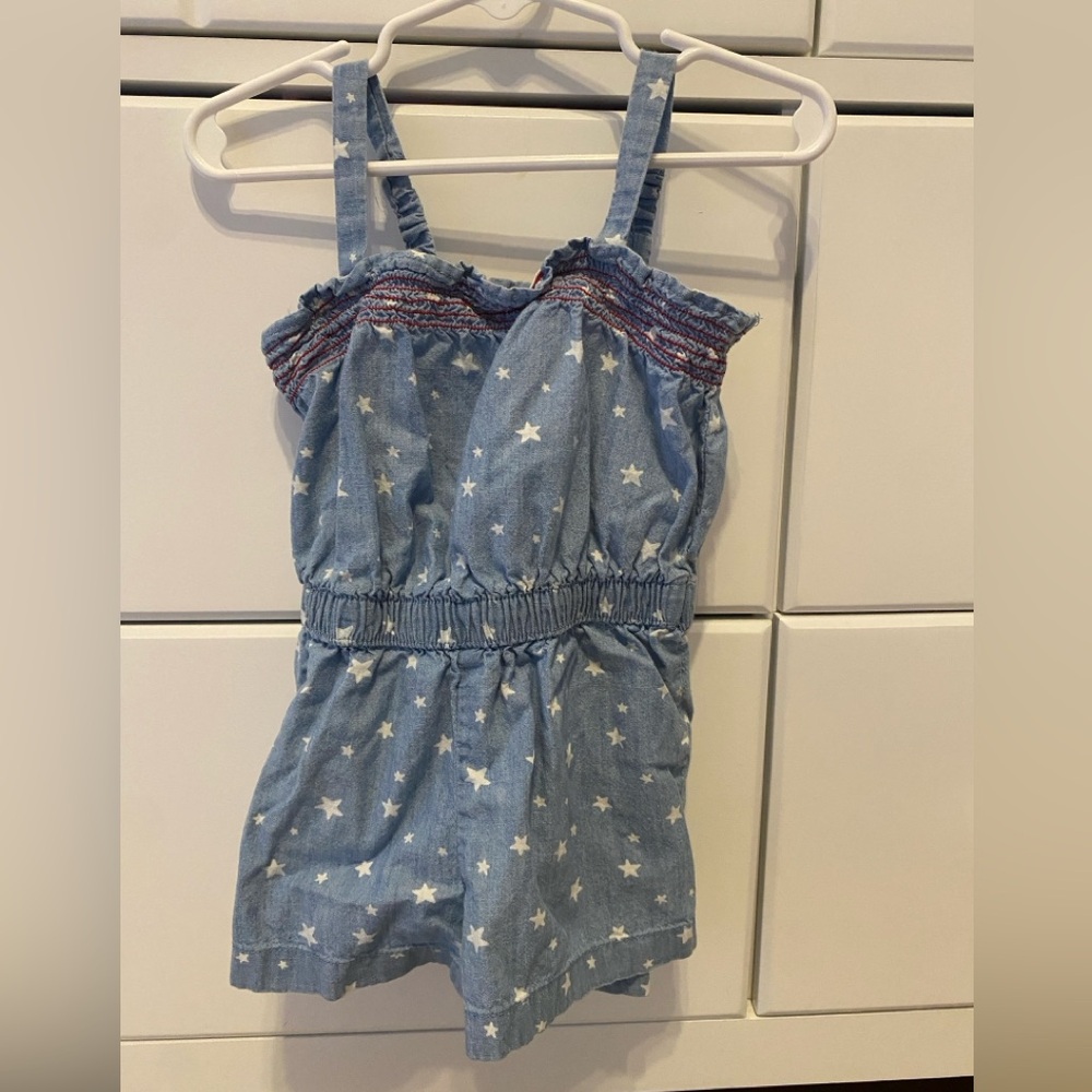 Way to Celebrate Star-Print Denim Romper / Size 2T / VGUC